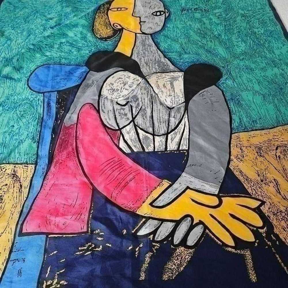 Picasso multi color silk large scarf - image 6