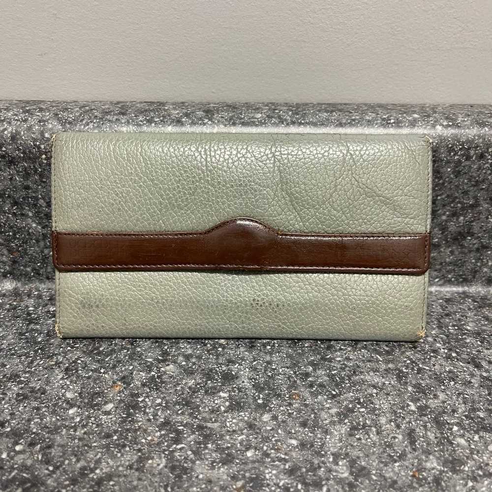 Christian Dior Grey Green Vintage Long Wallet CD … - image 1