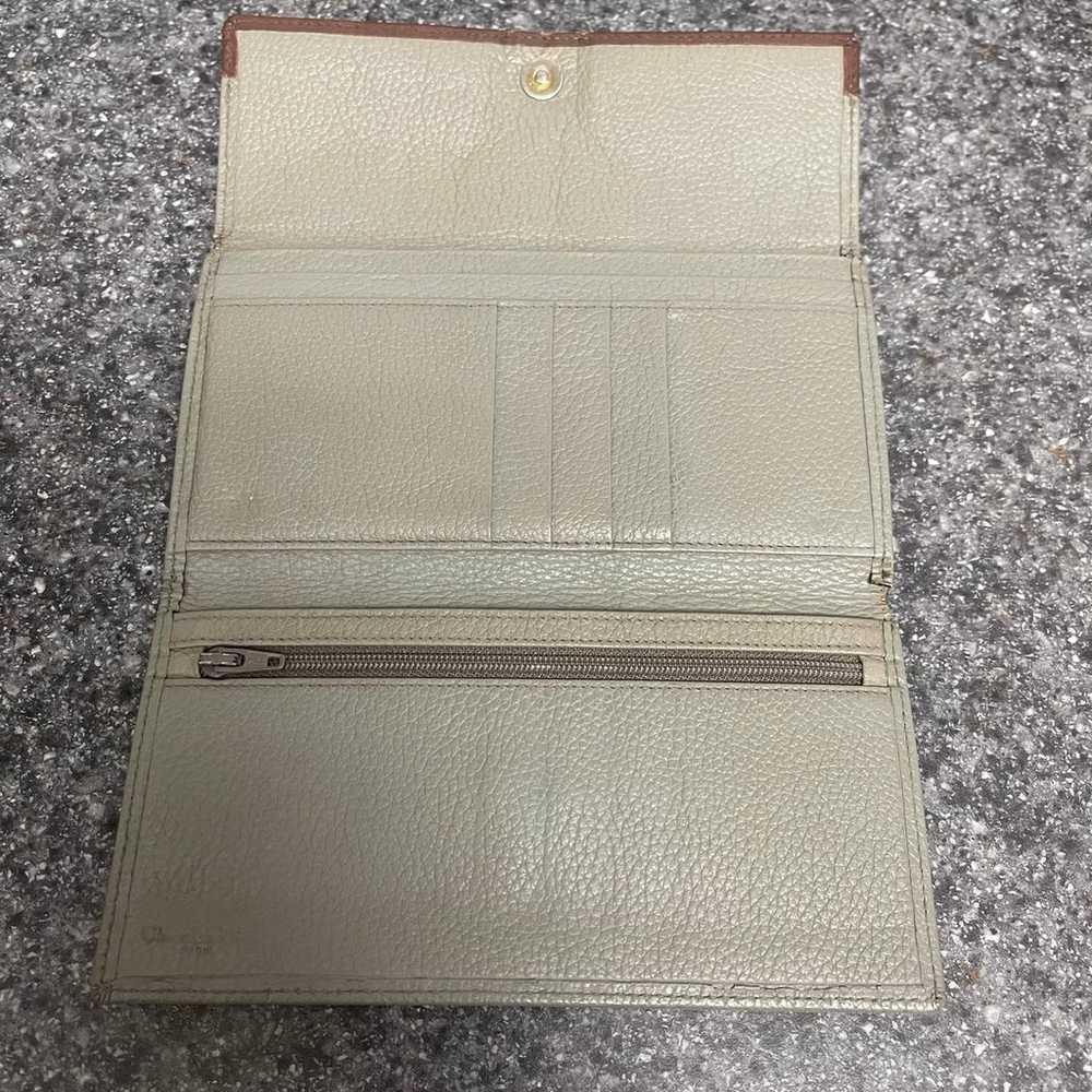 Christian Dior Grey Green Vintage Long Wallet CD … - image 6