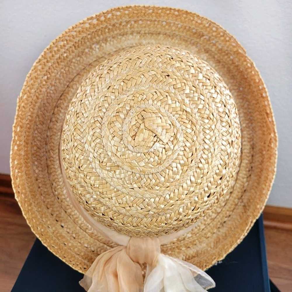 Vintage Bloomingdales Straw Hat Made in Italy Rib… - image 6