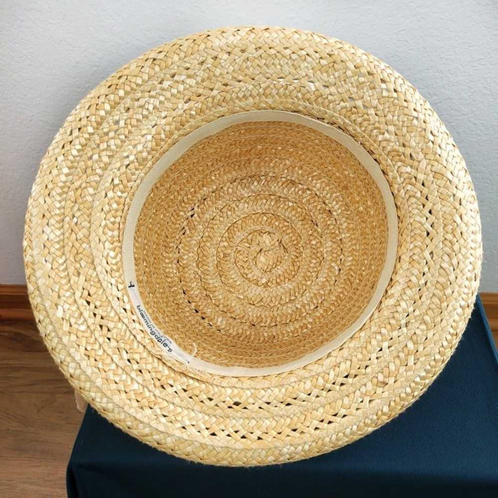 Vintage Bloomingdales Straw Hat Made in Italy Rib… - image 7