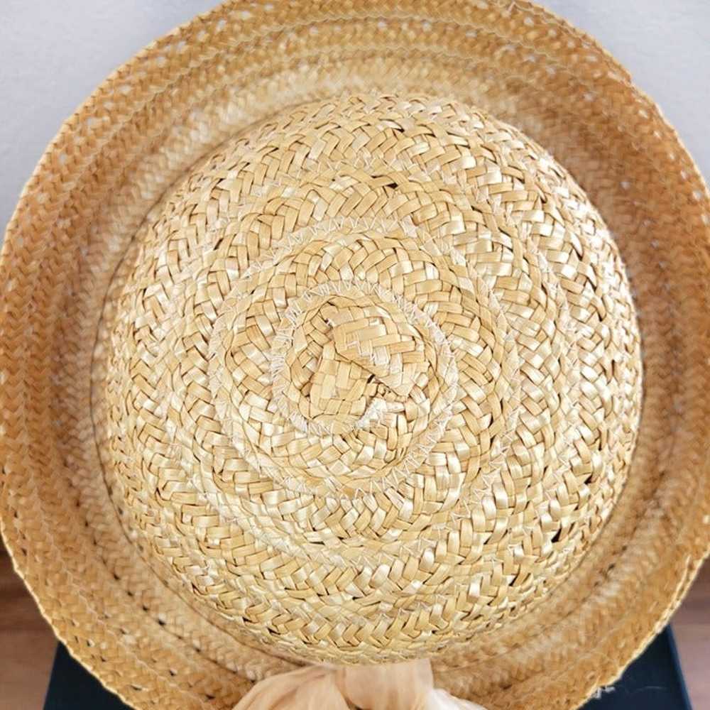 Vintage Bloomingdales Straw Hat Made in Italy Rib… - image 9