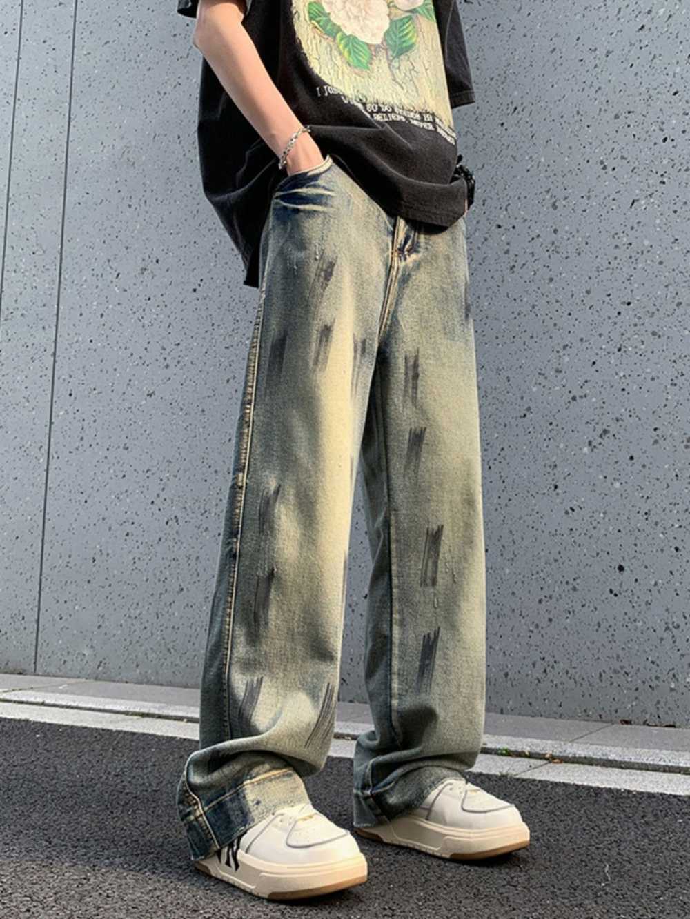 Japanese Brand × Jean × Streetwear Loose washed s… - image 1