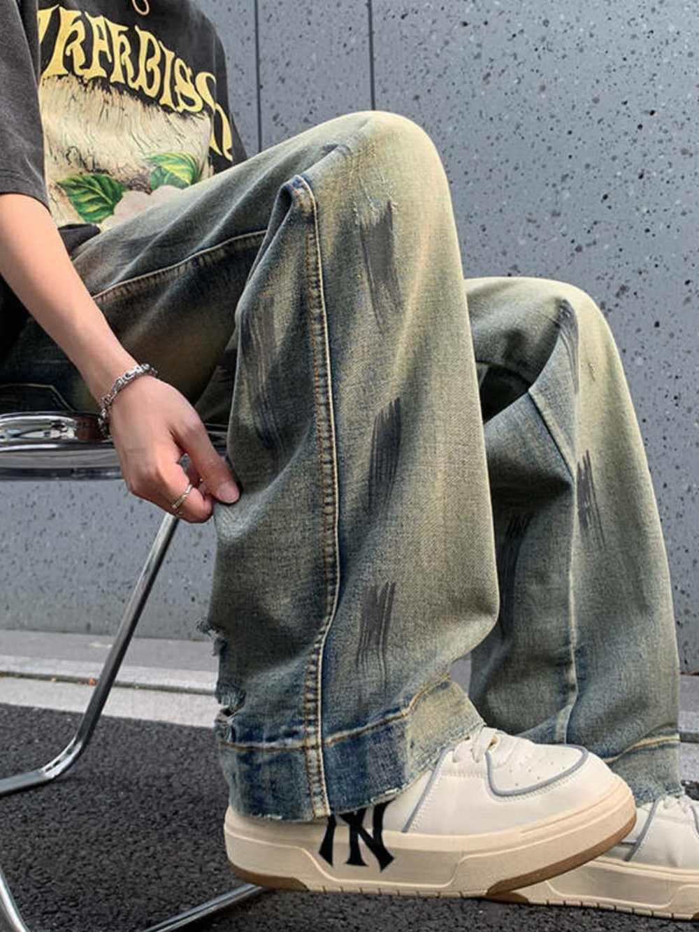 Japanese Brand × Jean × Streetwear Loose washed s… - image 3