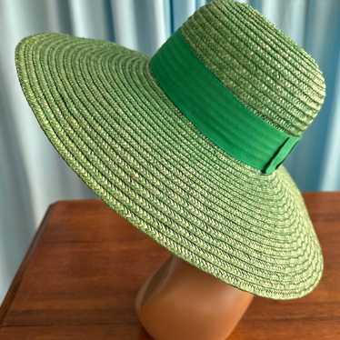 MCM Vintage Carson Pirie Scott Green Straw Hat-Ma… - image 1