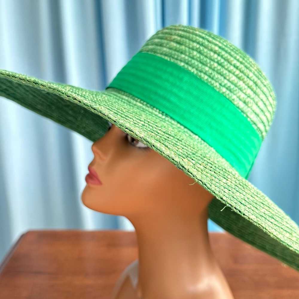 MCM Vintage Carson Pirie Scott Green Straw Hat-Ma… - image 2