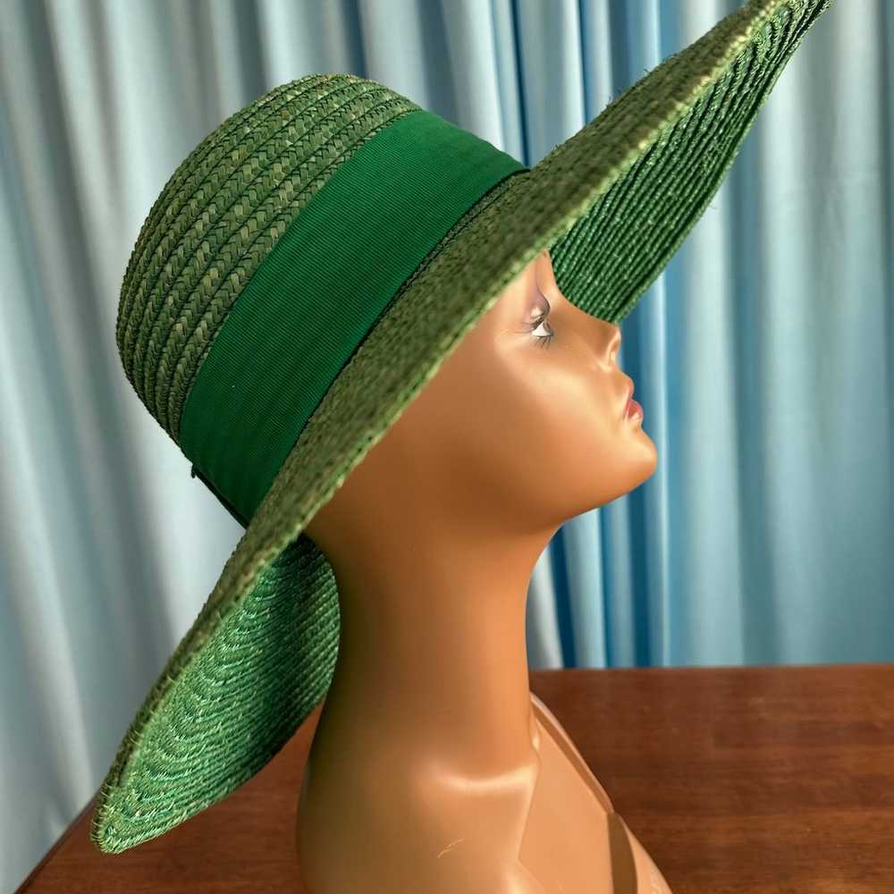 MCM Vintage Carson Pirie Scott Green Straw Hat-Ma… - image 3