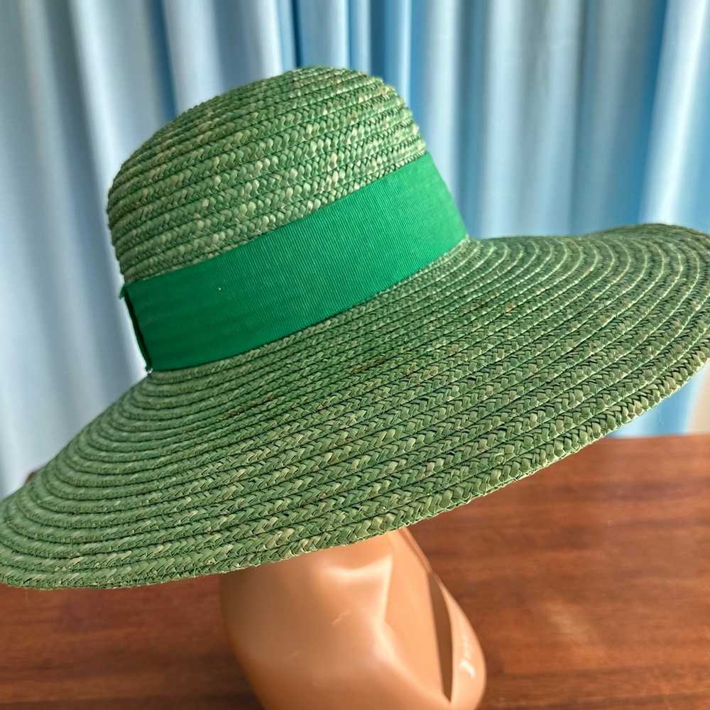 MCM Vintage Carson Pirie Scott Green Straw Hat-Ma… - image 4