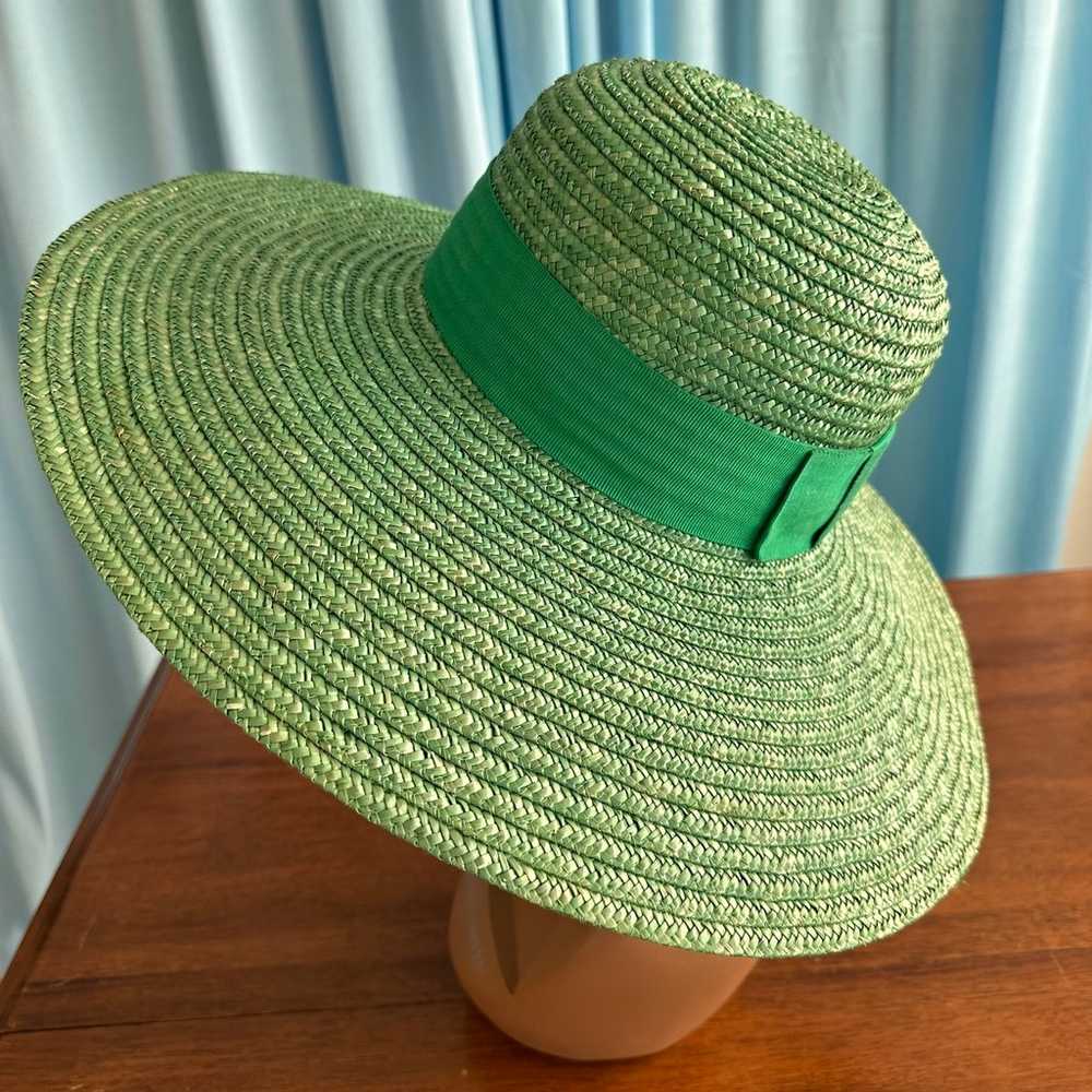 MCM Vintage Carson Pirie Scott Green Straw Hat-Ma… - image 8