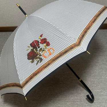 Christian Dior PARAPLUIES ディオール 木製雨傘 Walk'n'Dior Umbrella Ecru and Navy Blue Dior Oblique