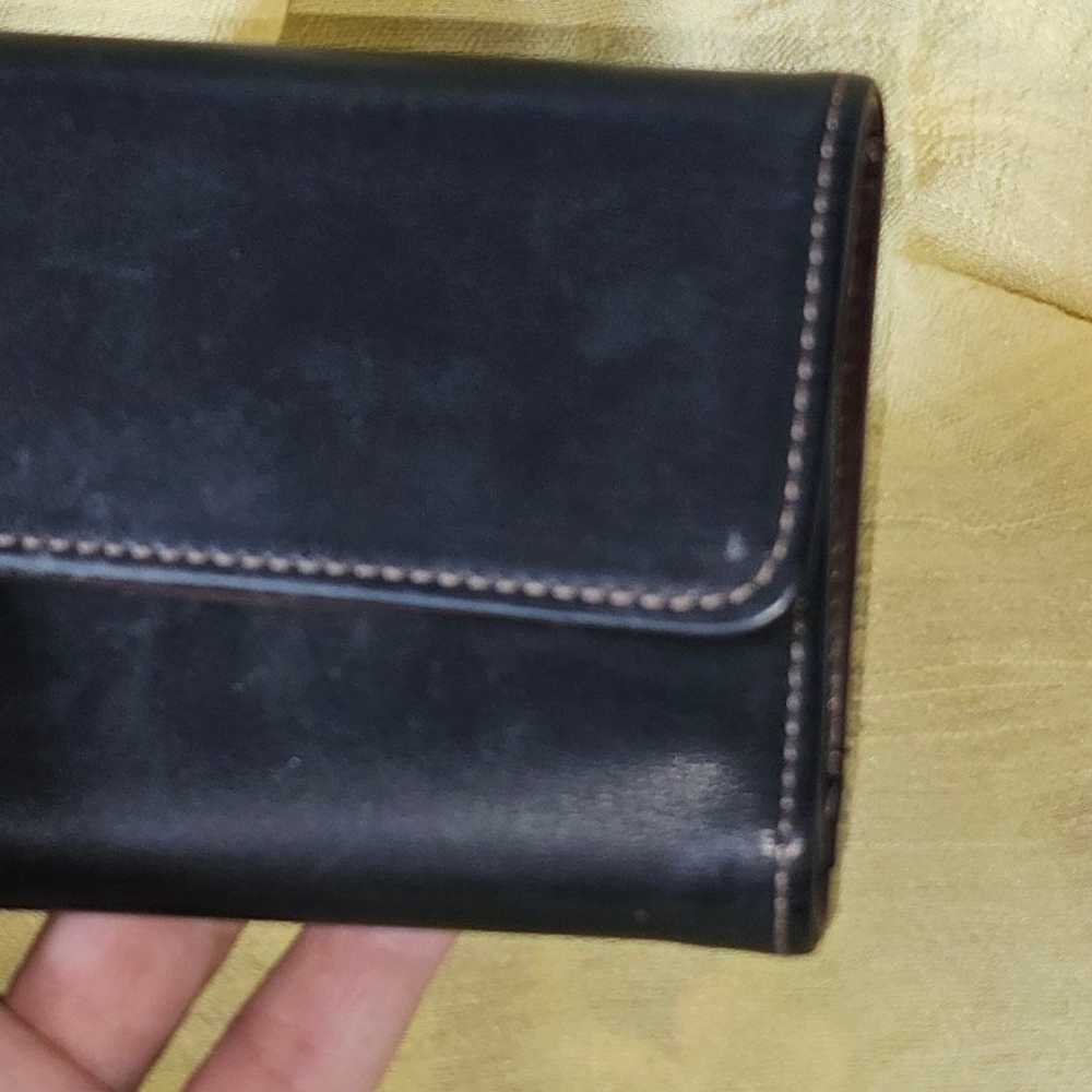 Vintage Coach mini clutch wallet black/brown leat… - image 1