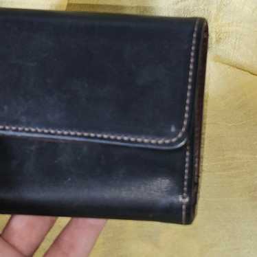 Vintage Coach mini clutch wallet black/brown leat… - image 1