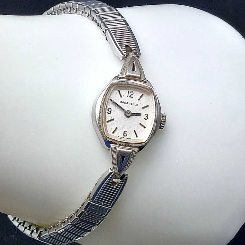 Vintage Caravelle Ladies Mechanical Watch Stainle… - image 1