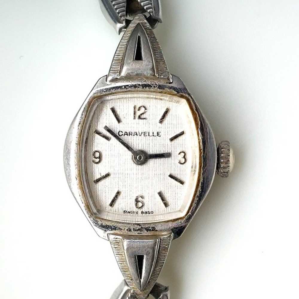 Vintage Caravelle Ladies Mechanical Watch Stainle… - image 4