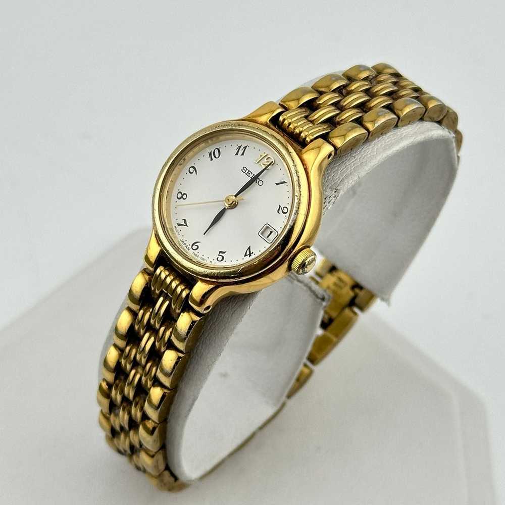 Vintage Seiko Gold Tone Ladies 23mm Quartz Wristw… - image 1