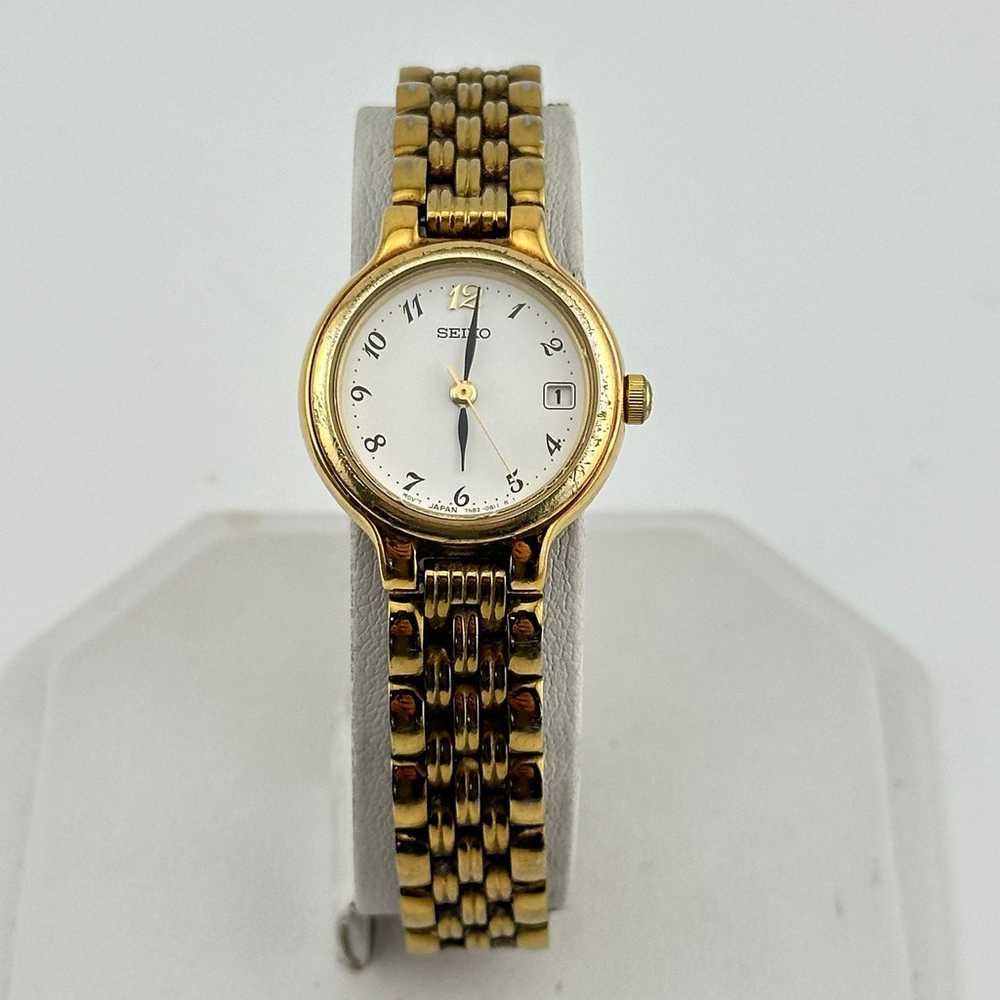 Vintage Seiko Gold Tone Ladies 23mm Quartz Wristw… - image 4