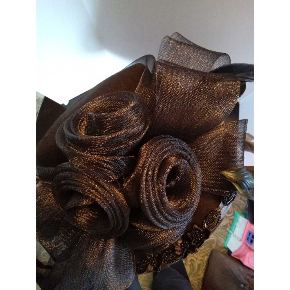 Vintage Wedding/Formal Ladies Hat Black With Flow… - image 7