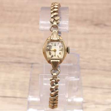 Vintage Bulova Watch Womens Bronze Tone Stainless… - image 1