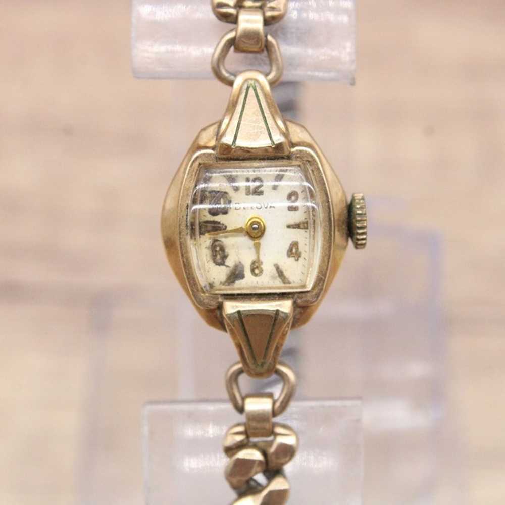 Vintage Bulova Watch Womens Bronze Tone Stainless… - image 2