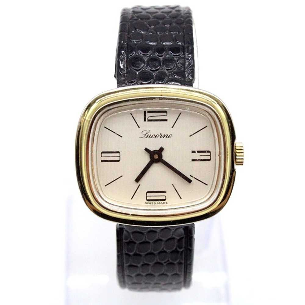 Vintage Lucerne Watch Womens Gold Tone Stainless … - image 1