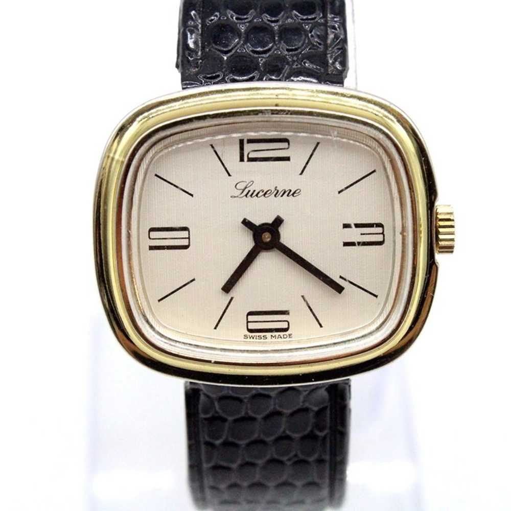 Vintage Lucerne Watch Womens Gold Tone Stainless … - image 2