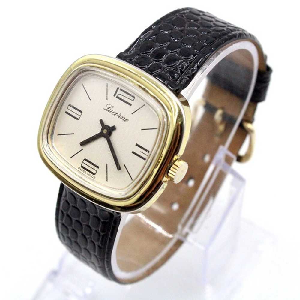 Vintage Lucerne Watch Womens Gold Tone Stainless … - image 3