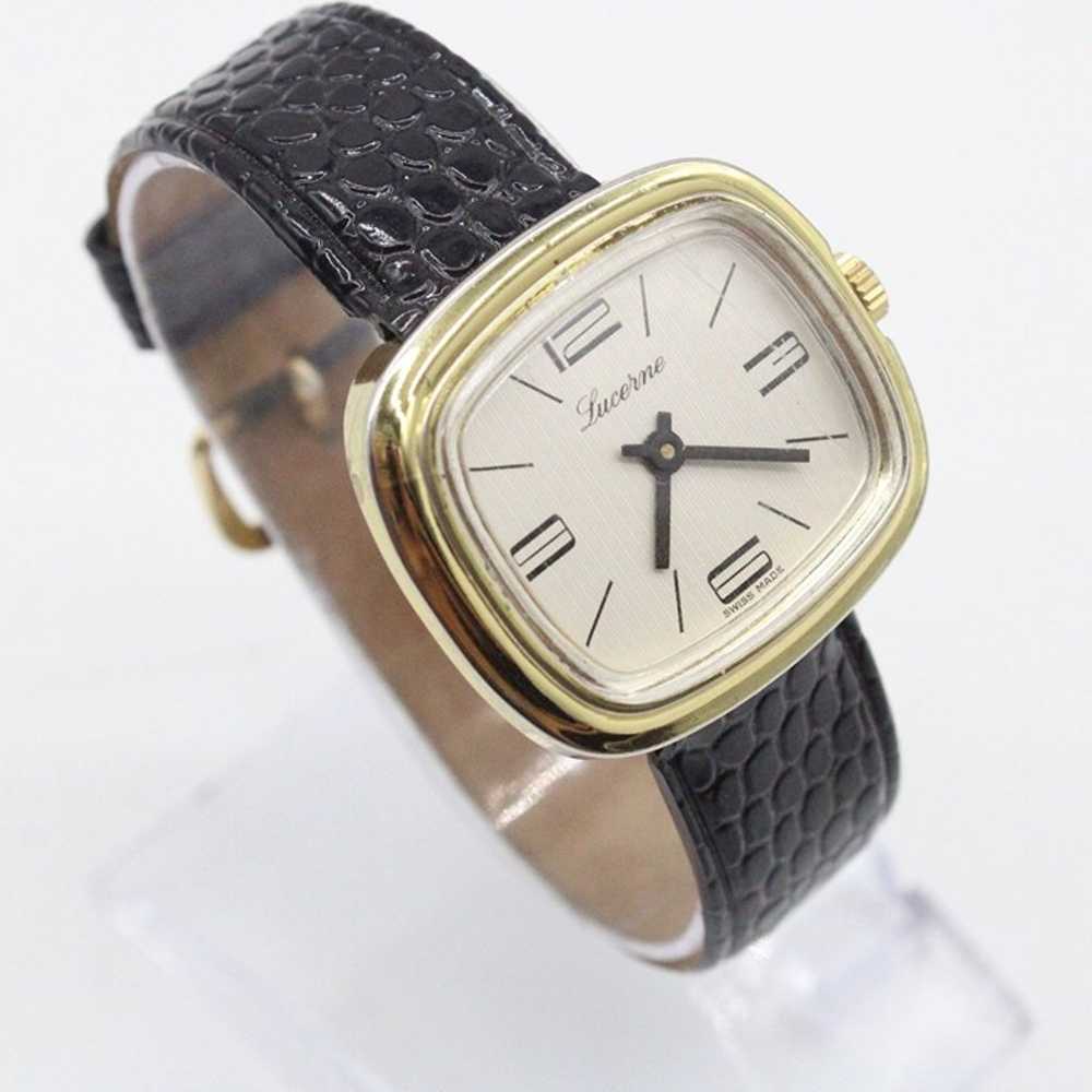 Vintage Lucerne Watch Womens Gold Tone Stainless … - image 4