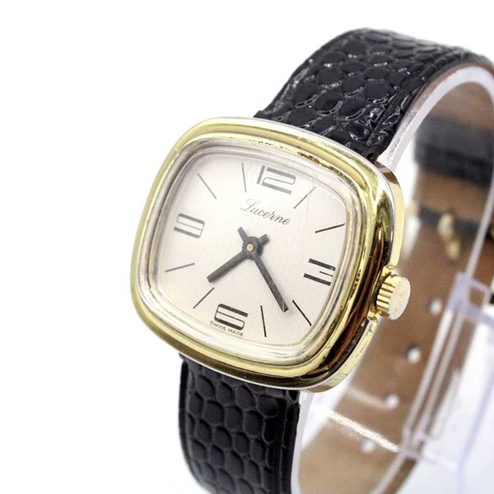 Vintage Lucerne Watch Womens Gold Tone Stainless … - image 5