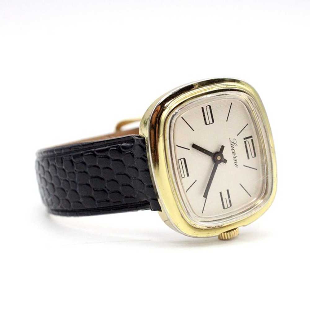 Vintage Lucerne Watch Womens Gold Tone Stainless … - image 6