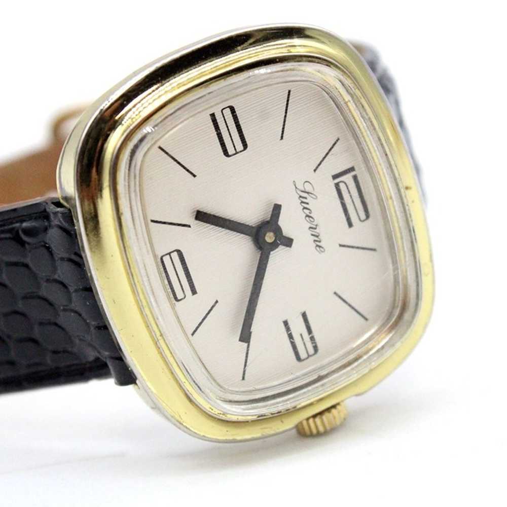 Vintage Lucerne Watch Womens Gold Tone Stainless … - image 7