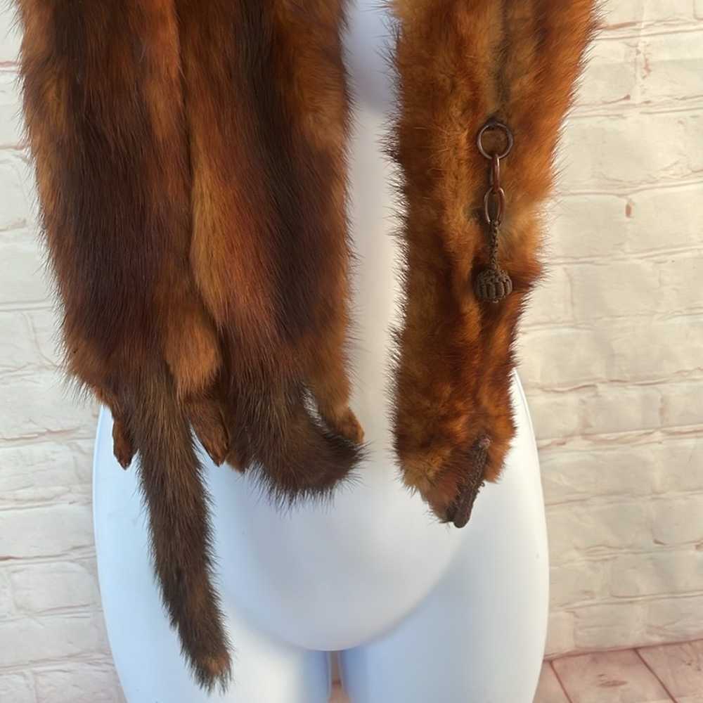 Genuine Mink Fur Scarf 5 full body real mink fur … - image 3