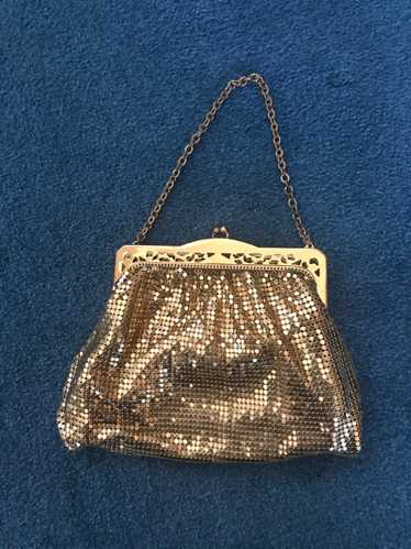 Vintage1950s Whiting & Davis GoldTone Mesh Clutch… - image 1