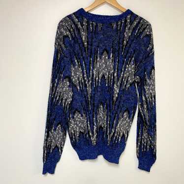 Vintage Vintage Knit Sweater 90s Blue Grandpa Swe… - image 1