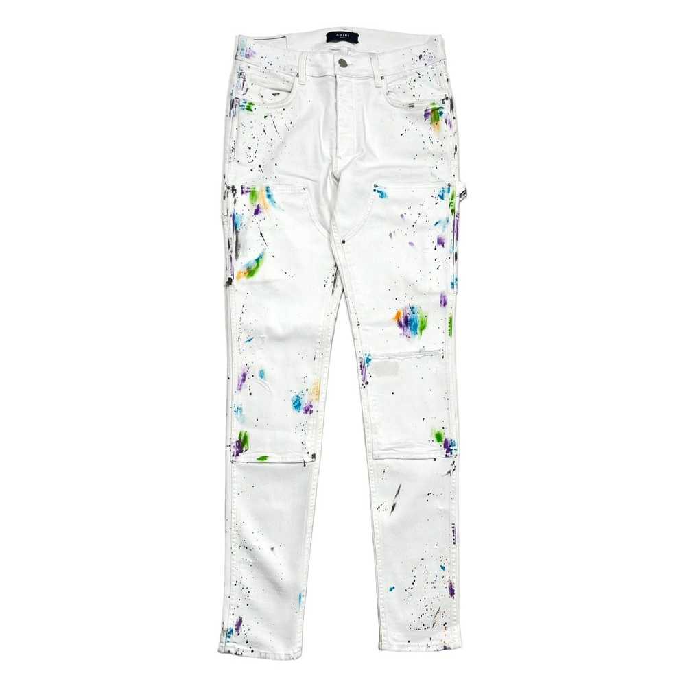 Amiri Amiri Paint Splatter Workmans Jeans White - image 1