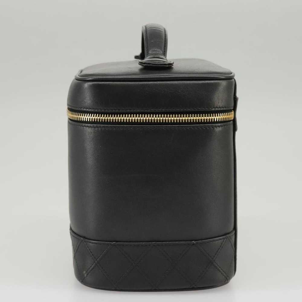 Chanel Vanity Vertical Black Leather Clutch Bag (… - image 4