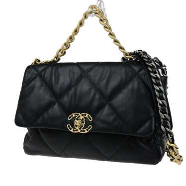 Chanel 19 Black Leather Handbag (Pre-Owned) - image 1