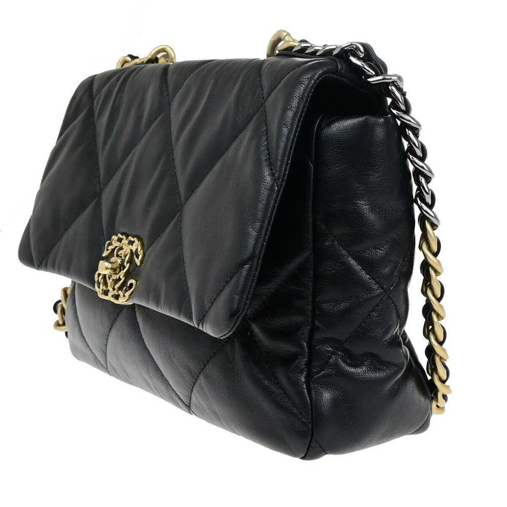 Chanel 19 Black Leather Handbag (Pre-Owned) - image 3