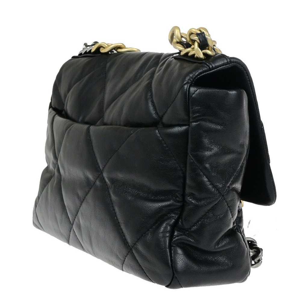 Chanel 19 Black Leather Handbag (Pre-Owned) - image 4