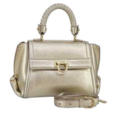 Salvatore Ferragamo Sofia Gold Leather Handbag (Pr