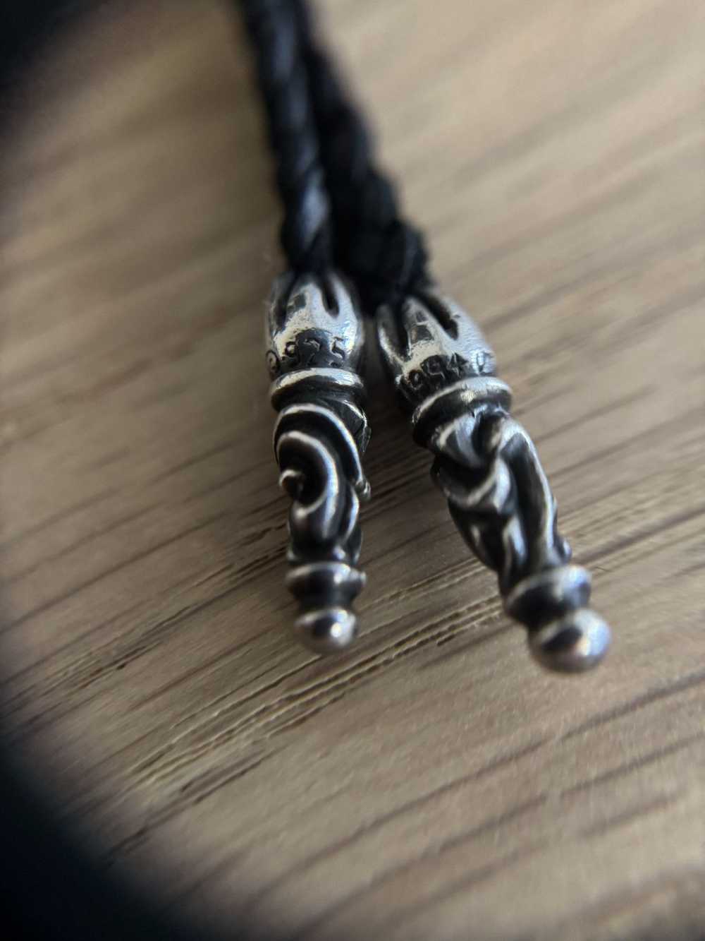 Chrome Hearts Leather Braid Bolo Tips Tie - image 11