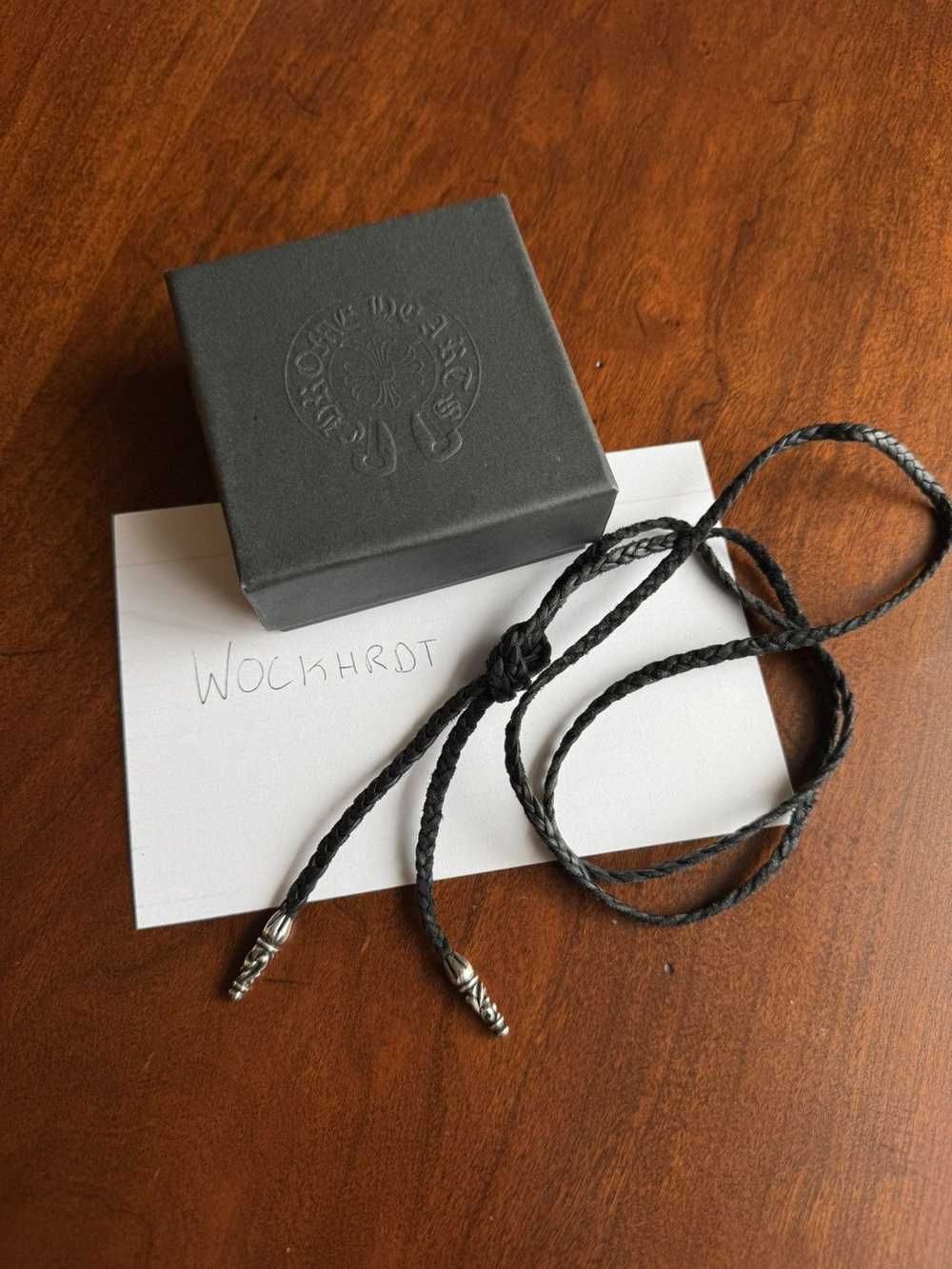 Chrome Hearts Leather Braid Bolo Tips Tie - image 3