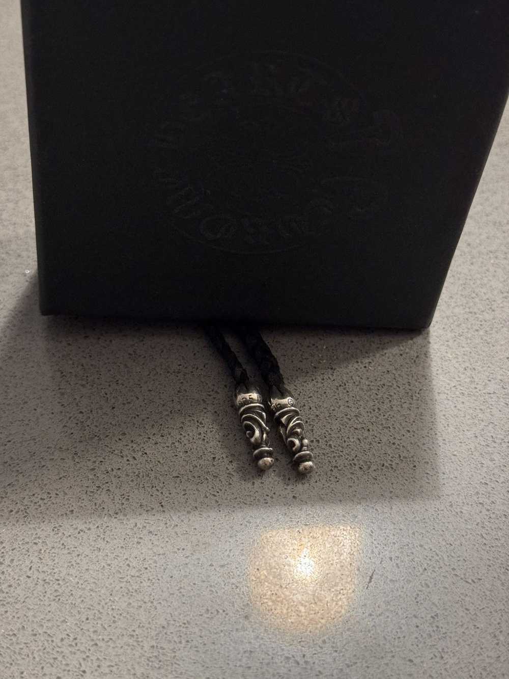 Chrome Hearts Leather Braid Bolo Tips Tie - image 7