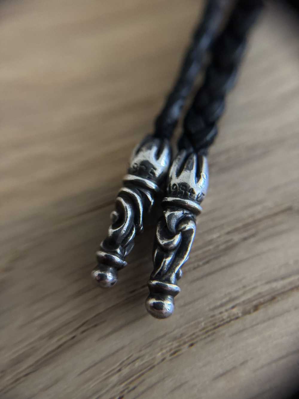 Chrome Hearts Leather Braid Bolo Tips Tie - image 9