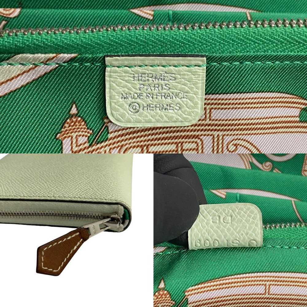 HERMES Bifold Wallet Epsom green Azap long silk in - image 3