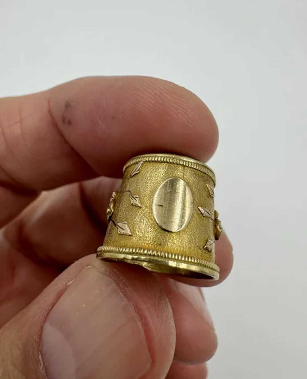 Antique 18k Yellow Gold Childs Thimble No Monogra… - image 3