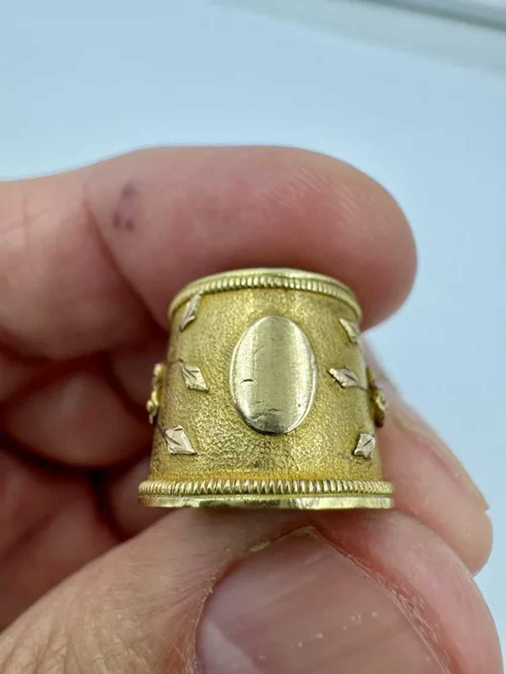 Antique 18k Yellow Gold Childs Thimble No Monogra… - image 4