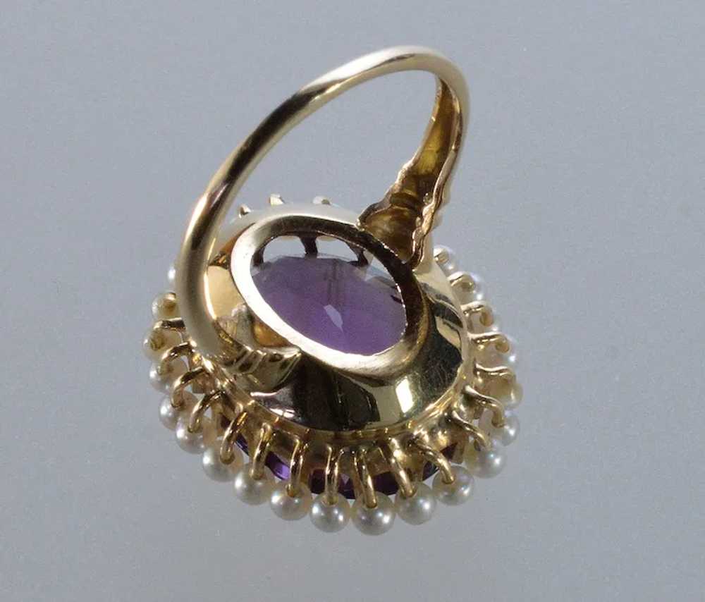 Edwardian Krementz 14K Gold Amethyst Natural Pear… - image 7