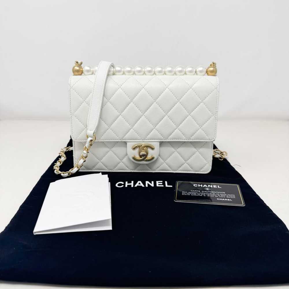 Chanel Pearl Bag leather handbag - image 8