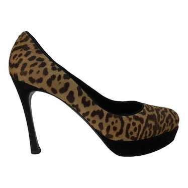 Yves Saint Laurent Trib Too faux fur heels - image 1