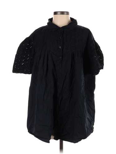 Chelsea Studio Women Black 3/4 Sleeve Button-Down 